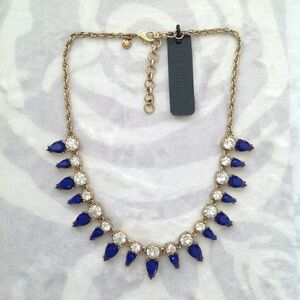 Jcrew blue triangle statement necklace